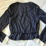 Lucy Paris  Dark Blue and White Bomber Jacket Photo 2