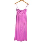 ZARA NWT Satin Midi Dress Sz Medium Draped Corset Waist Lilac Pink Shimmer Photo 3