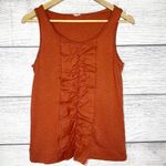 J.Crew  Burnt Orange Sleeveless Ruffle Top Size Small Photo 1