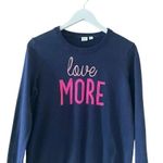 Gap  Navy Blue With Pink Lettering Graphic Sweater Long Sleeves Cotton Casual Wom Photo 4