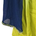 Kay Celine  Womens Beaded Boho Tunic Blouse L Blue Green Ombré Sheer Coastel Vaca Photo 2