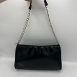 Glossy Black and Silver Chain Shoulder Bag Photo 4
