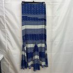 Poof! Women's blue loose hem pull on elastic stretch maxi casual knit skirt L Photo 2