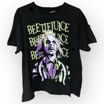 Beetlejuice Graphic Tee Distressed Black Movie Shirt Women’s Size Large Photo 3