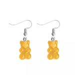 🆕Orange Candy Gummy Bear Dangle Earrings Photo 3