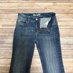 Wrangler Dark Wash Faded Raw Edge Cut Off Boot Leg Mid Rise Womens Jeans 5 X 32 Photo 2