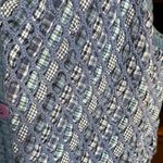 Vintage Shaver Lake Blue Basket Weave Vest w/ Purple Buttons Size Medium Photo 2