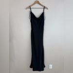 Abercrombie & Fitch  Black Satin Cowl Neck Maxi Slip Dress size Medium $130 Photo 5