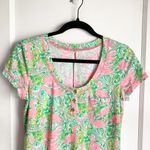 Lilly Pulitzer  Britton Flamingo Paisley Print Shirt Dress Pima Cotton Tropical S Photo 1