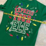 EXPRESS your Elf Holiday Christmas Lightweight Sweater Juniors XS Green Party Photo 5