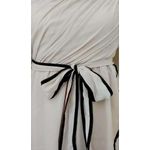YA Los Angeles Beige Black Ruffle Trim Strapless Silk Party Dress  from ModCloth Photo 1