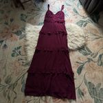 LULU’S Sincerely Poised Plum Purple Backless Bustier Tiered Maxi Dress Red Size M Photo 4