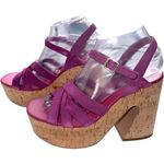 Free People  Lisbon Platform Sandals Verbena Purple Suede 7.5‎ NIB Photo 4