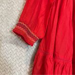 Free People Red Sunbeams Floral Embroidered Off Shoulder Babydoll Mini Dress Photo 6