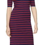 Ralph Lauren Black Label Navy Blue & Red Stripe Short Sleeve Dress Sz L Photo 0