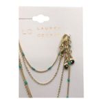 LC Lauren Conrad  NIP Gold Tone Four Strand Lightening Bolt Green Bead Anklet Photo 4