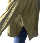 Topshop Collared Long Sleeve Olive Green Button Down Womens Shirt Size 0 Photo 3