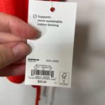 SO NEW  women’s‎ bright orange ribbed high neck tied cinched sides cropped top L Photo 4