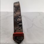 H&M faux python Snakeskin Orange gold buckle Belt Photo 5