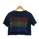 Love, Simon Rainbow Graphic Crop Top Women’s Size S | Pride LGBTQ+ Tee Black Photo 1