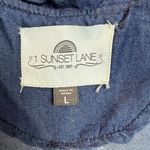 1 Sunset Lane Jacket Womens Large Blue Chambray Duster Draped Open Front Cinched Photo 10