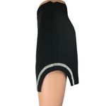 ZARA Black Jeweled Rhinestone Embellished Slit Zipper Mini Pencil Skirt Size M Photo 2