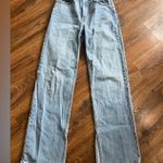 Abercrombie & Fitch  | medium wash 90s high rise relaxed fit jeans with split hem Photo 0