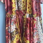 NEW Boho Floral Patchwork Tie Kimono Duster Yellow Photo 5