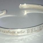 925 LA Sterling Silver Inspirational Motivational Quote Cuff Wrap Bracelet Photo 0