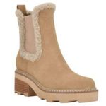 Calvin Klein NEW Anissa Lug Sole Block Heel Cozy Faux Fur Chelsea Winter Boot Photo 1