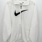 Nike White ESS Woven Jacket Full Zip Activewear Lightweight Womens Large NWT Photo 0