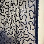 NWT Andretta Donatello SILK vintage beaded embellished navy gown whimisoth Blue Photo 5