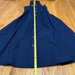 Maeve  by Anthropologie NWT Square Neck Linen Blend Navy Button‎ Front Midi Dress Photo 9