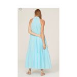 Trina Turk Sky Blue 100% Cotton Halter Neck Sunglasses Maxi Dress Size Small Photo 12