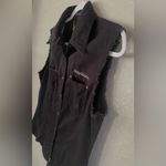 Harley Davidson Vest Black Denim Women's Embroidered Biker Size S Vtg EUC Photo 2