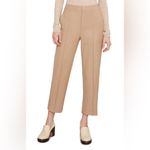 Vince  Pecan Tan Pintuck Stove Pipe Cropped Pants Size‎ 8 Photo 10