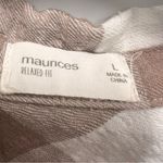 Maurice's Maurice’s Buffalo Plaid khaki and white Button Down Shirt size large Photo 3