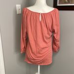 Garnet Hill  Pink Blush Ruffle Pull over Round neck Size XL Pima Cotton Feminine Photo 2