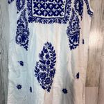 Roller Rabbit  Linen Dress Size Small | White & Blue Embroidery | MSRP $178 Photo 4