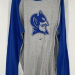 Nike Duke‎ Blue Devils  Center Swoosh Cropped Waffle Knit Thermal Long Sleeve Tee Photo 0