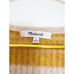 Madewell  Space-Dyed Staley V-Neck Pullover Sweater Size Large Yellow Stripe Photo 4