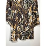 Neiman Marcus  Exclusively Cashmere Animal Print Scoop Neck Bell Sleeve Top Large Photo 2