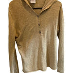 Columbia Women's Beige Long Sleeve Henley Hoodie Size M Casual Fall Top Photo 0