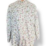 Vintage 90s Solutions Floral Western Shirt White Pink Purple Long Sleeve Button Size L Photo 1