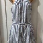 SheIn Blue and White Striped Halter Romper in M Photo 0