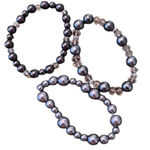 NWT Angelas Designs 3 hand made faux pearl stretch bracelets great for stacking Gray Photo 0