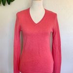 Adrienne Vittadini 100% Cashmere Pink V-Neck Sweater M Photo 1