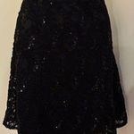 ECI  New York Black Midi Lace & Sequence Skirt Sz M. Closure Zipper On Side. Photo 0