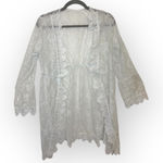 Source Unknown White Lace Kimono Duster Boho Romantic Sheer Festival Style Size M Photo 0