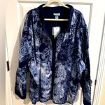 Liz & Me New Reversible Quilted Stitching Button Front Jacket Blue Plus Size 5X Photo 0